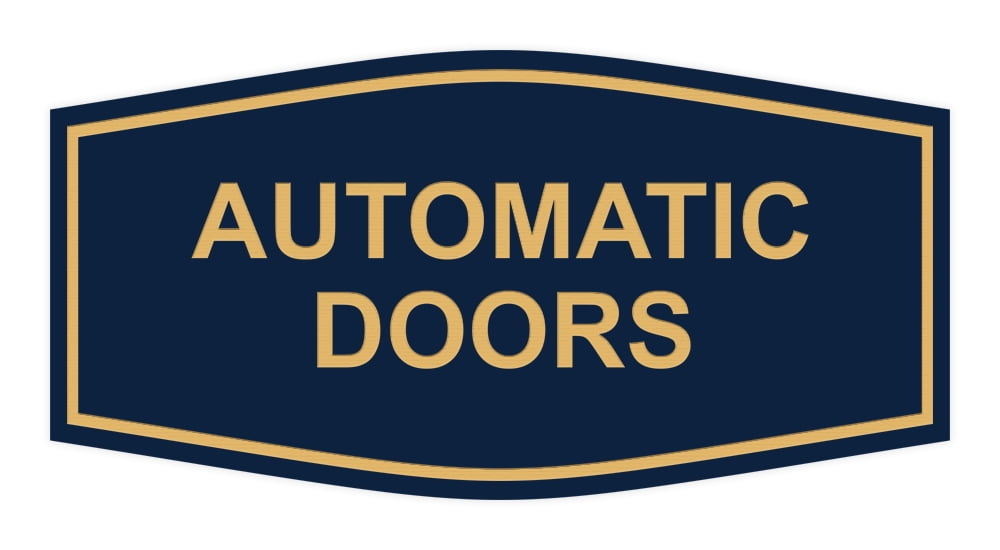 Automatic Doors Signshop Signs ByLITA Fancy Automatic Doors Sign (Navy Blue/Gold) - Large ...