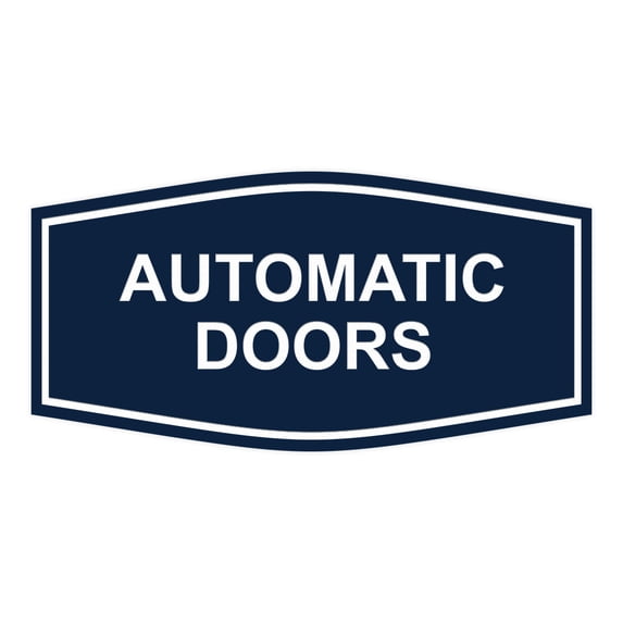 Signs ByLITA Fancy Automatic Doors Sign (Navy Blue / White) - Large