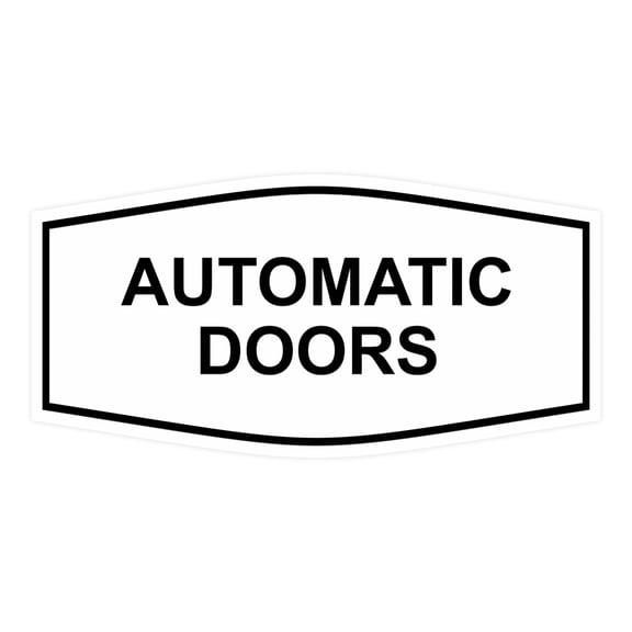 Signs ByLITA Fancy Automatic Doors Sign (White) - Small