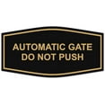 thumbnail image 1 of Signs ByLITA Fancy Automatic Gate Do Not Push Sign - Laser-Engraved Lettering | Durable ABS Plastic | Vibrant Colors | Powerful Foam Tape (Black /Gold) - Small, 1 of 3