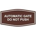 thumbnail image 1 of Signs ByLITA Fancy Automatic Gate Do Not Push Sign - Laser-Engraved Lettering | Durable ABS Plastic | Vibrant Colors | Powerful Foam Tape (Dark Brown) - Small, 1 of 3