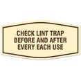 thumbnail image 1 of Signs ByLITA Fancy Check lint trap Sign - Laser-Engraved Lettering | Durable ABS Plastic | Vibrant Colors | Powerful Foam Tape Sign (Ivory/Dark Brown) - Small, 1 of 1