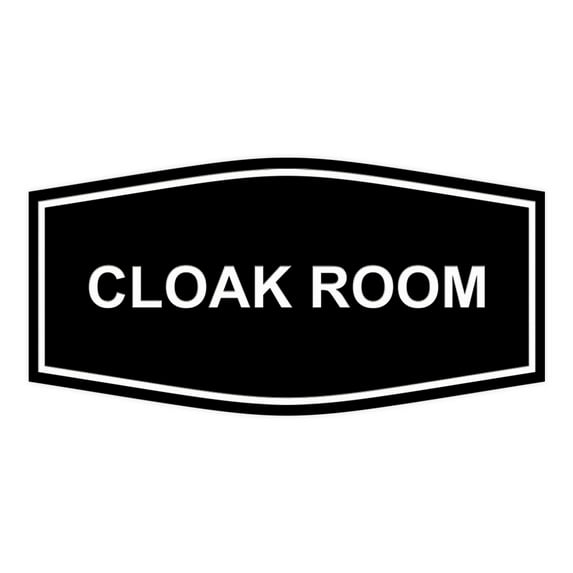 Signs ByLITA Fancy Cloak Room Sign (Black) - Large
