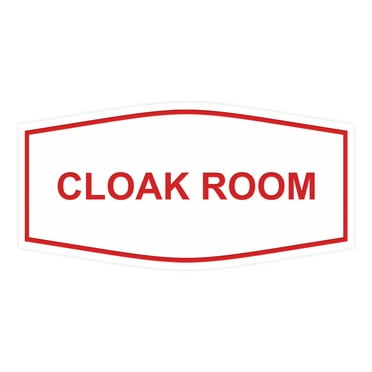 Signs ByLITA Fancy Cloak Room Sign (White/Red) - Large