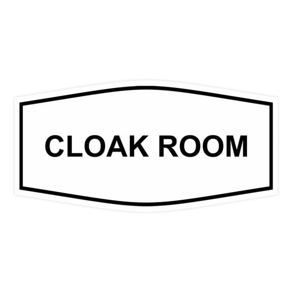 Signs ByLITA Fancy Cloak Room Sign (White) - Small
