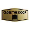 thumbnail image 1 of Signs ByLITA Fancy Close the Door, Horses Plastic Sign (Brushed Gold) - Large, 1 of 6