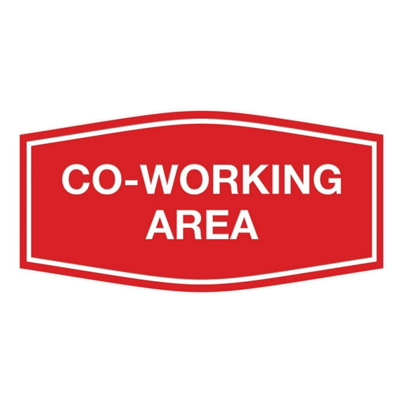 Signs ByLITA Fancy Co-Working Area Sign (Red) - Small