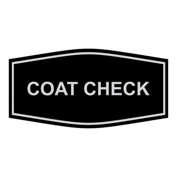 Signs ByLITA Fancy Coat Check Sign (Black / Silver) - Medium