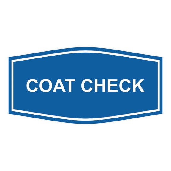 Signs ByLITA Fancy Coat Check Sign (Blue) - Large