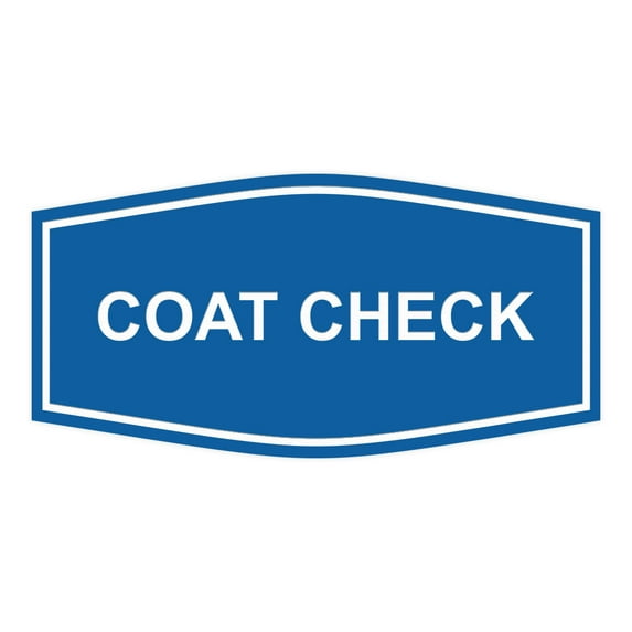 Signs ByLITA Fancy Coat Check Sign (Blue) - Small