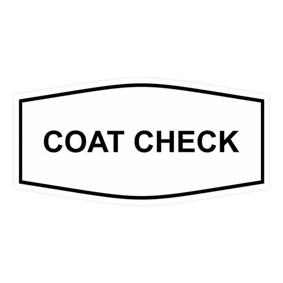 Signs ByLITA Fancy Coat Check Sign (White) - Small