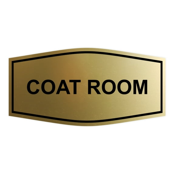 Signs ByLITA Fancy Coat Room Sign (Brushed Gold) - Small