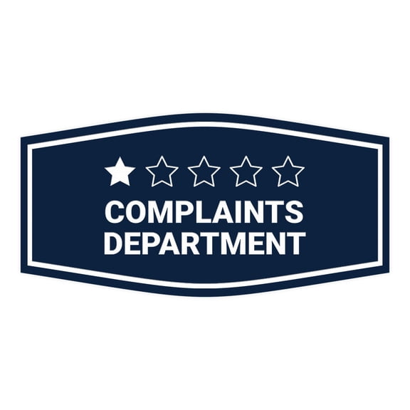 Signs ByLITA Fancy Complaints Department Funny Office Sign (Navy Blue / White) - Large
