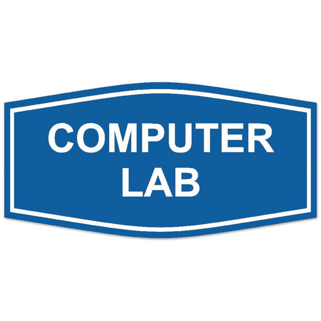 At Sign Lettering Color:blue Signs ByLITA Fancy Computer Lab Sign - Laser-Engraved Lettering ...