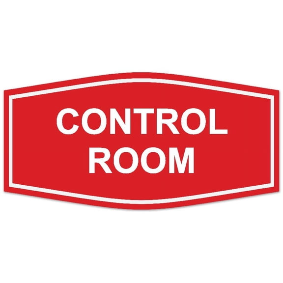 Signs ByLITA Fancy Control Room Sign - Laser-Engraved Lettering | Durable ABS Plastic | Vibrant Colors | Powerful Foam Tape (Red) - Small