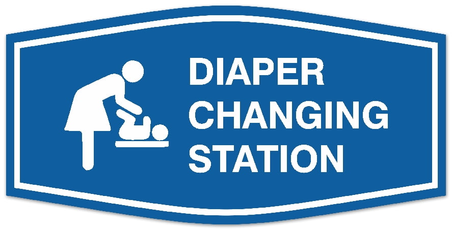 Napppy Changing Sign Signs ByLITA Fancy Diaper changing station Sign - Laser-Engraved ...