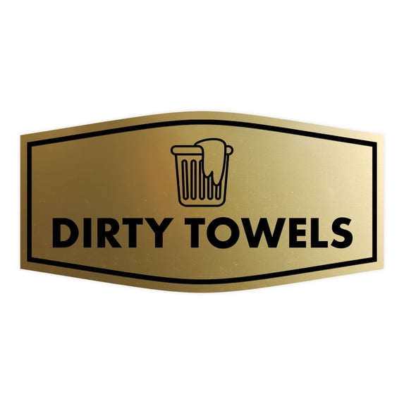 Signs ByLITA Fancy Dirty Towels Sign (Brushed Gold) - Small