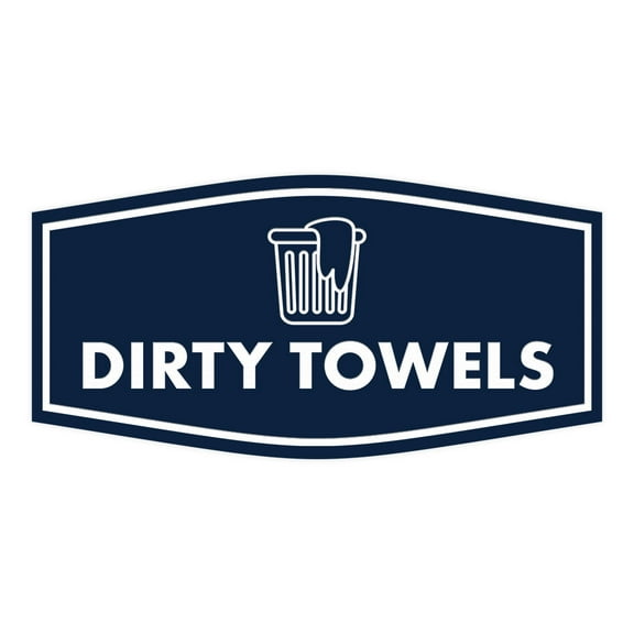 Signs ByLITA Fancy Dirty Towels Sign (Navy Blue / White) - Large