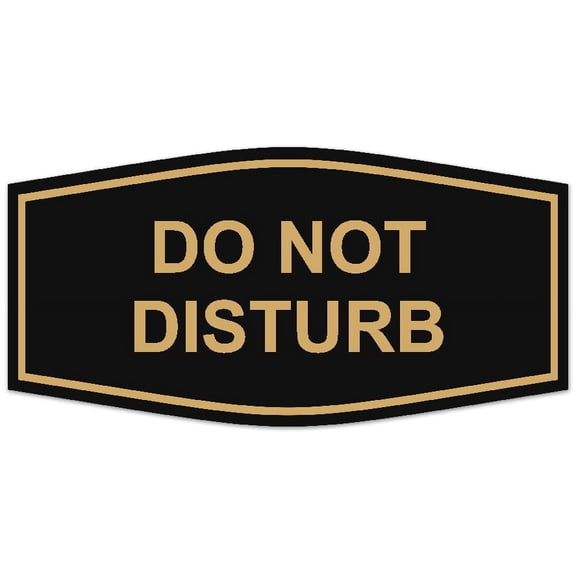 Signs ByLITA Fancy Do Not Disturb Sign - Laser-Engraved Lettering | Durable ABS Plastic | Vibrant Colors | Powerful Foam Tape (Black Gold) - Large