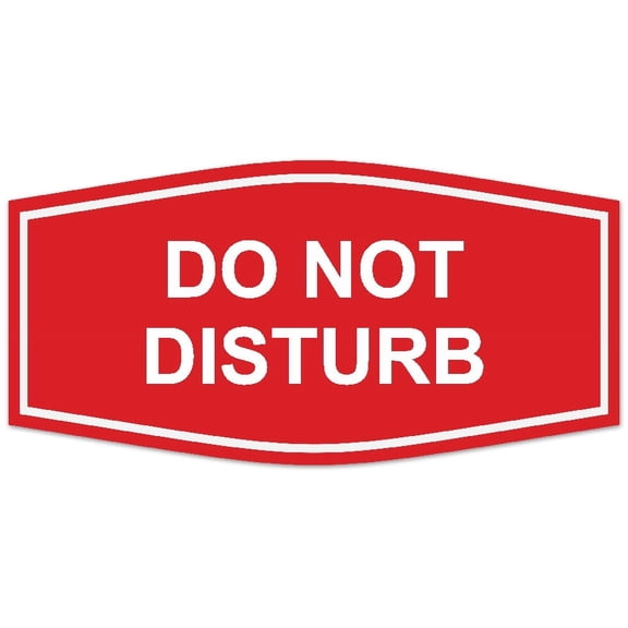 Signs ByLITA Fancy Do Not Disturb Sign - Laser-Engraved Lettering | Durable ABS Plastic | Vibrant Colors | Powerful Foam Tape (Red) - Small