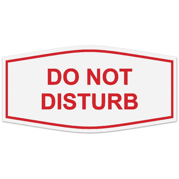 Signs ByLITA Fancy Do Not Disturb Sign - Laser-Engraved Lettering | Durable ABS Plastic | Vibrant Colors | Powerful Foam Tape (White/Red) - Large