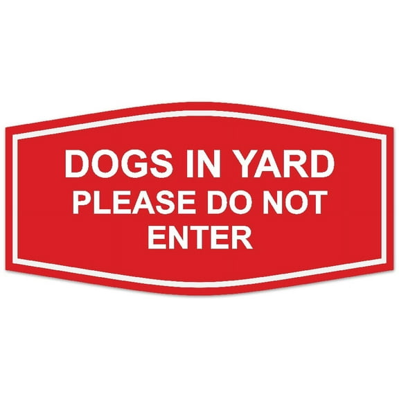 Signs ByLITA Fancy Dogs In Yard Please Do Not Enter Sign - Laser-Engraved Lettering | Durable ABS Plastic | Vibrant Colors | Powerful Foam Tape (Red) - Medium