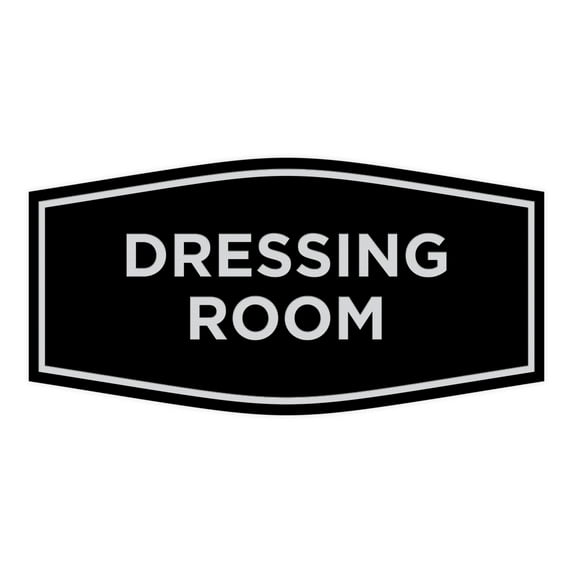 Signs ByLITA Fancy Dressing Room Sign (Black / Silver) - Medium
