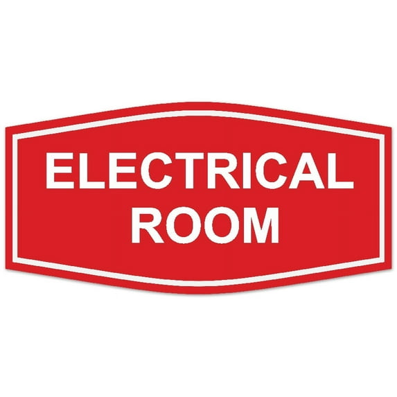 Signs ByLITA Fancy Electrical Room Authorized Personnel Only Sign - Laser-Engraved Lettering | Durable ABS Plastic | Vibrant Colors | Powerful Foam Tape (Red) - Medium