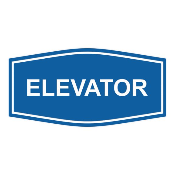 Signs ByLITA Fancy Elevator Sign (Blue) - Small