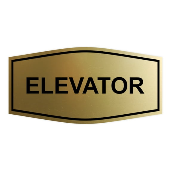 Signs ByLITA Fancy Elevator Sign (Brushed Gold) - Large