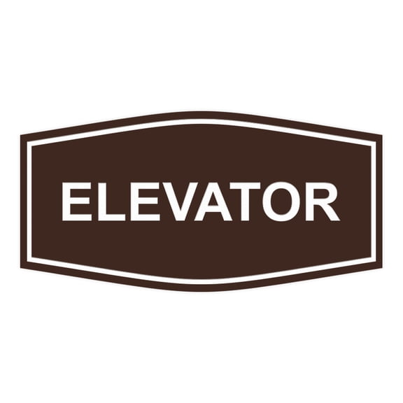 Signs ByLITA Fancy Elevator Sign (Dark Brown) - Small