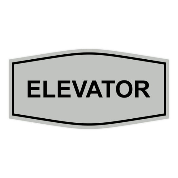 Signs ByLITA Fancy Elevator Sign (Lt Gray) - Medium
