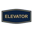 thumbnail image 1 of Signs ByLITA Fancy Elevator Sign (Navy Blue/Gold) - Small, 1 of 5