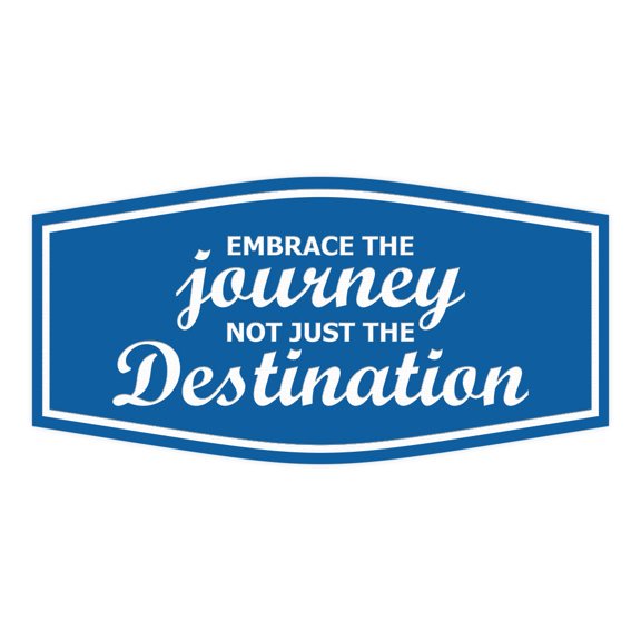 Signs ByLITA Fancy Embrace the Journey, Not Just the Destination Durable ABS Plastic | Laser Engraved | Easy Installation | Elegant Design Sign (Blue) - Small