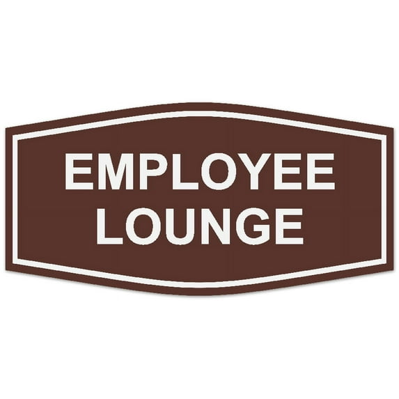 Signs ByLITA Fancy Employee Lounge Sign - Laser-Engraved Lettering | Durable ABS Plastic | Vibrant Colors | Powerful Foam Tape (Dark Brown) - Medium