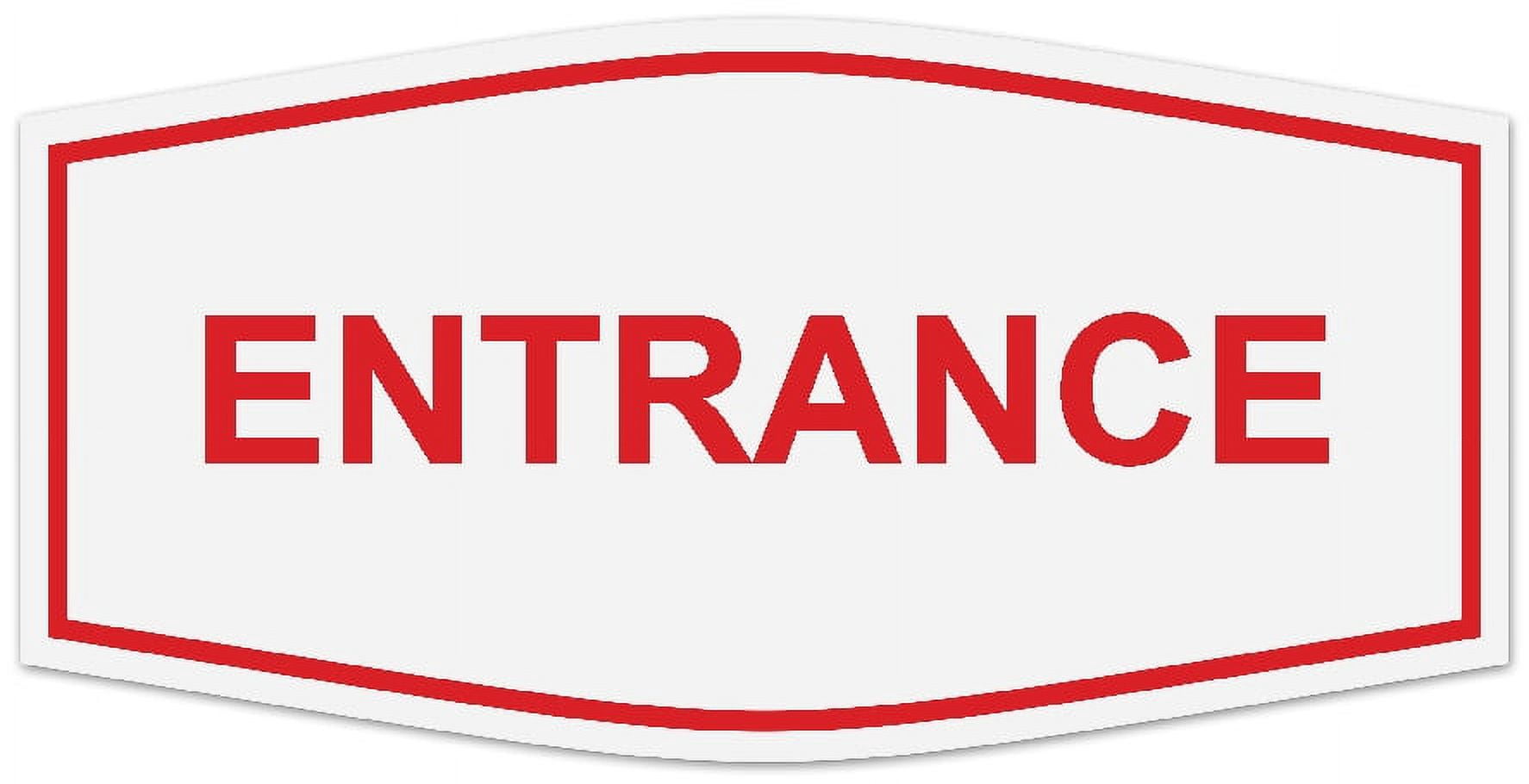 Signs ByLITA Fancy Entrance Sign - Laser-Engraved Lettering | Durable ABS Plastic | Vibrant Colors | Powerful Foam Tape (White/Red) - Large