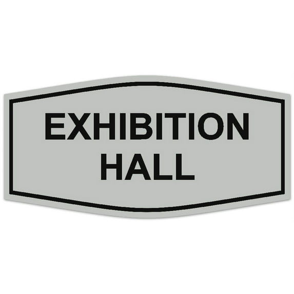 Signs ByLITA Fancy Exhibition Hall Sign - Laser-Engraved Lettering | Durable ABS Plastic | Vibrant Colors | Powerful Foam Tape (Lt Gray) - Large