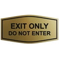 thumbnail image 1 of Signs ByLITA Fancy Exit Only Do Not Enter Sign - Laser-Engraved Lettering | Durable ABS Plastic | Vibrant Colors | Powerful Foam Tape (Brushed Gold) - Small, 1 of 2