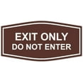 thumbnail image 1 of Signs ByLITA Fancy Exit Only Do Not Enter Sign - Laser-Engraved Lettering | Durable ABS Plastic | Vibrant Colors | Powerful Foam Tape (Dark Brown) - Large, 1 of 2
