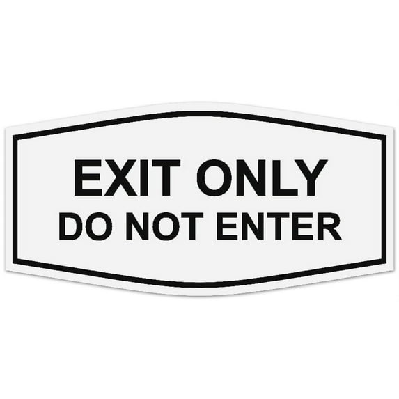 Signs ByLITA Fancy Exit Only Do Not Enter Sign - Laser-Engraved Lettering | Durable ABS Plastic | Vibrant Colors | Powerful Foam Tape (White) - Large
