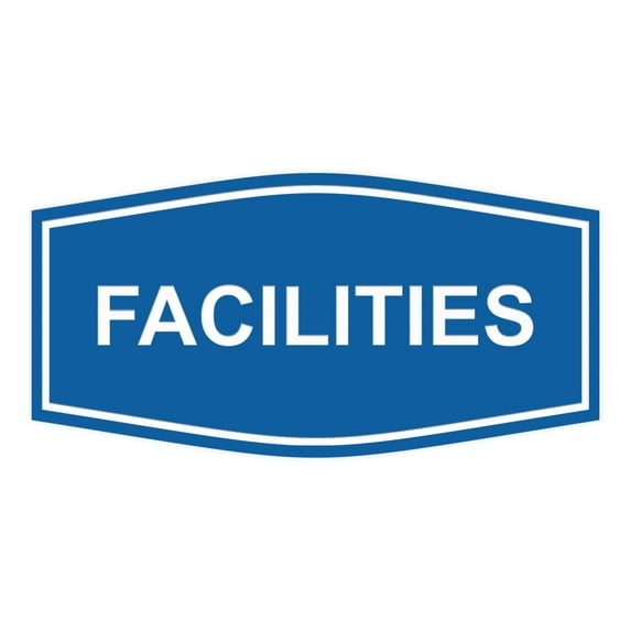 Signs ByLITA Fancy Facilities Sign (Blue) - Medium