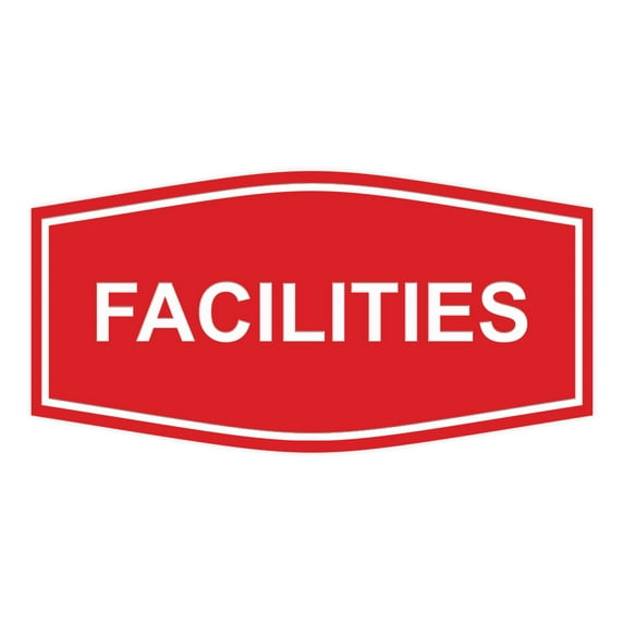 Signs ByLITA Fancy Facilities Sign (Red) - Medium