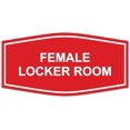 thumbnail image 1 of Signs ByLITA Fancy Female Locker Room Sign - Laser-Engraved Lettering | Durable ABS Plastic | Vibrant Colors | Powerful Foam Tape (Red) - Large, 1 of 2