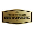 thumbnail image 1 of Signs ByLITA Fancy Find Your Strength, Ignite Your Potential Durable ABS Plastic | Laser Engraved | Easy Installation | Elegant Design Sign (Brushed Gold) - Medium, 1 of 6