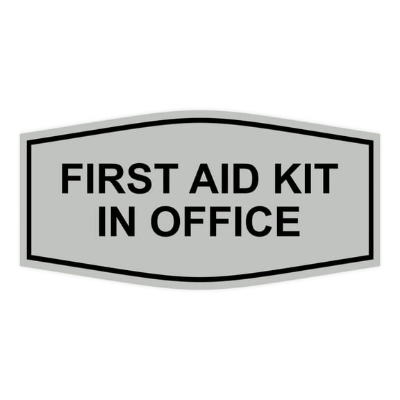 Signs ByLITA Fancy First Aid Kit in Office Sign (Lt Gray) - Small