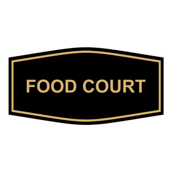 Signs ByLITA Fancy Food Court Sign (Black Gold) - Large
