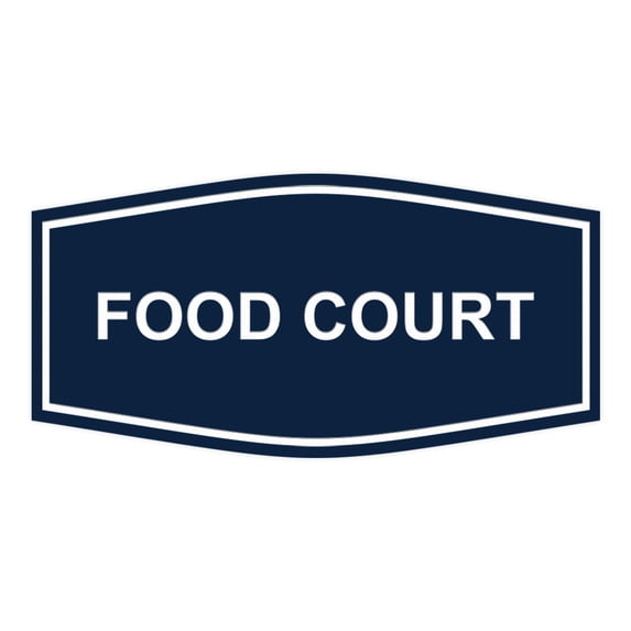 Signs ByLITA Fancy Food Court Sign (Navy Blue / White) - Small