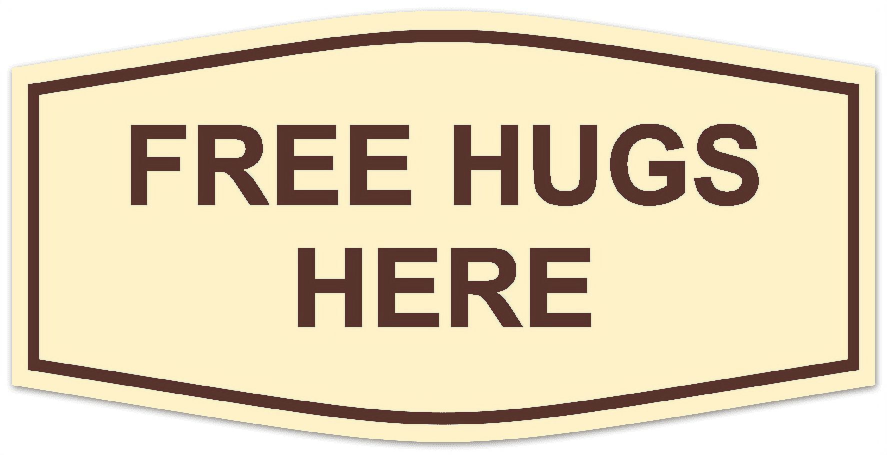 Signs ByLITA Fancy Free Hugs Here Sign - Laser-Engraved Lettering ...