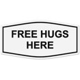 thumbnail image 1 of Signs ByLITA Fancy Free Hugs Here Sign - Laser-Engraved Lettering | Durable ABS Plastic | Vibrant Colors | Powerful Foam Tape (White) - Medium, 1 of 2