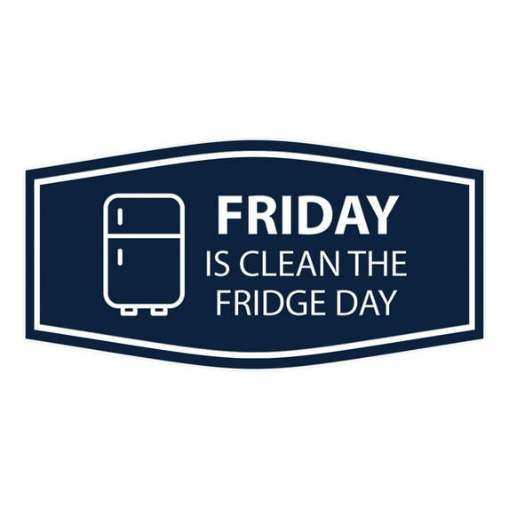 Signs ByLITA Fancy Friday Is Clean The Fridge Day Sign (Navy Blue / White) - Medium